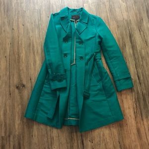 Barely worn turquoise trench coat